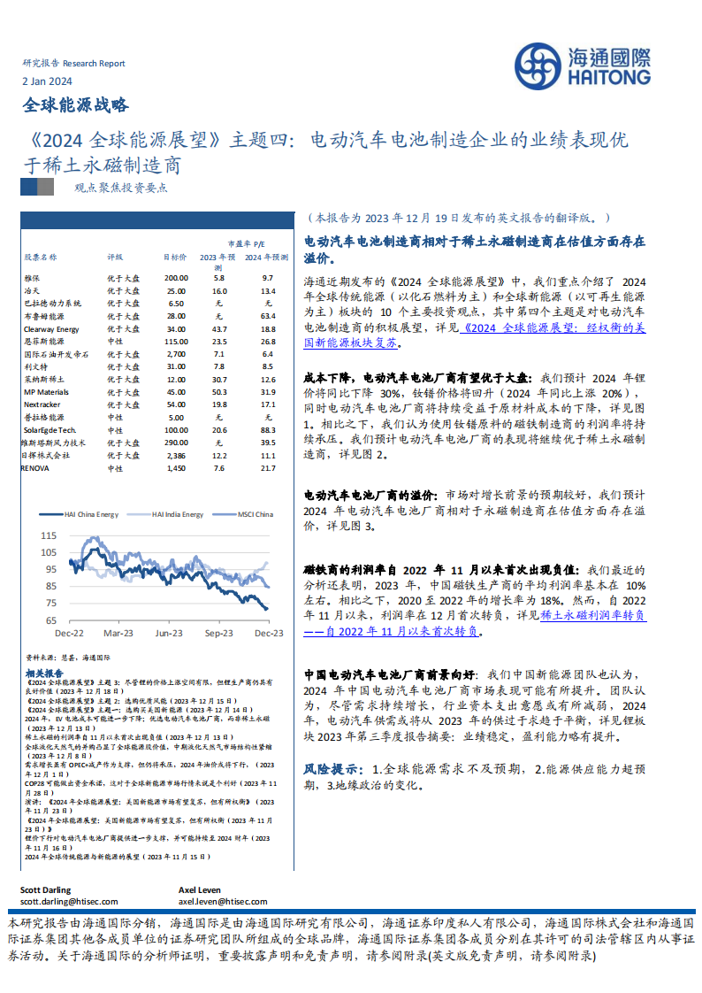 《2024全球能源展望》主题四:电动汽车电池制造企业的业绩表现优于稀土永磁制造商_00.png